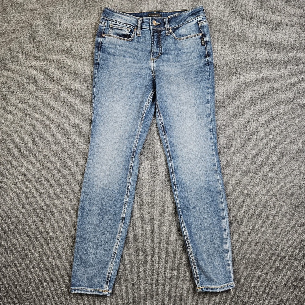 Silver Suki Skinny Jeans Women's 27 Mid‎ Rise Mid Rise Denim Stretch Casual Blue